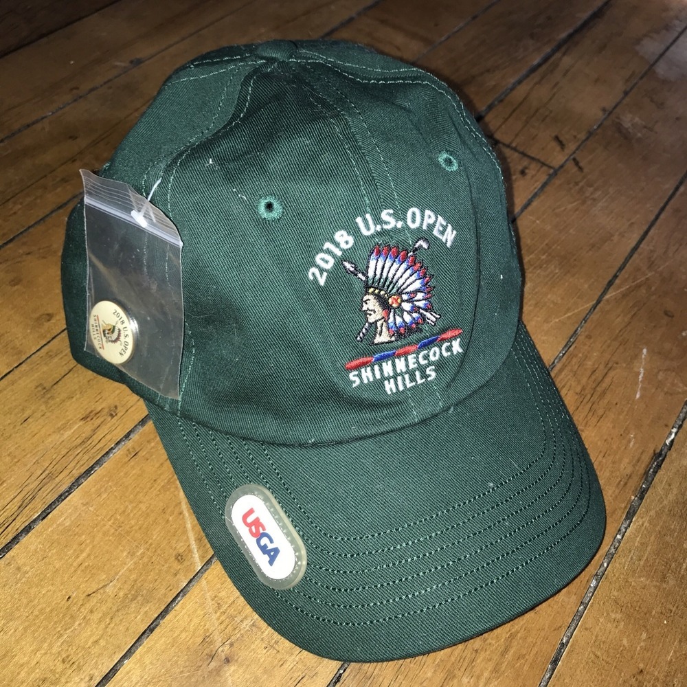 US Open Shinnecock Hills 2018 Adjustable Hat USGA Member Green W Ball Marker NEW